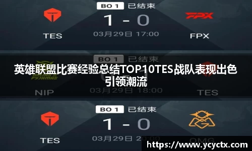 英雄联盟比赛经验总结TOP10TES战队表现出色引领潮流